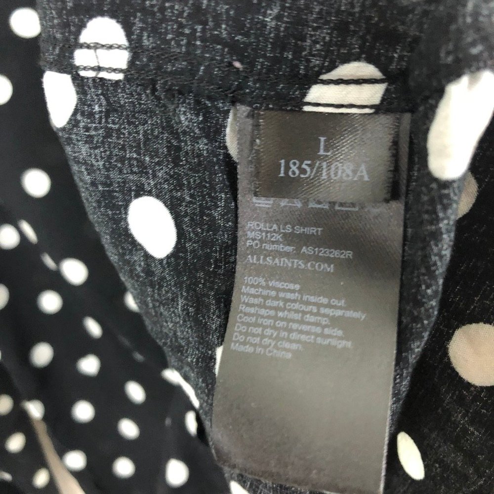 SOLD All Saints Rolla Polka Dot Button Down Shirt - Picture 4 of 5
